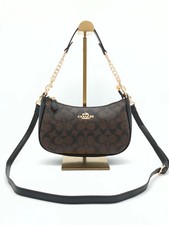COACH CA548 Teri Shoulder Bag In Signature Canvas/Gold/Brown New