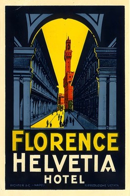  ️ Florence Helvetia Hotel Poster - 1920s Classic - 24x36  - Rare Reprint   !