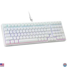 Hot Swappable Mechanical Keyboard, RGB Backlit, 99 Keys, Gasket Structure, White