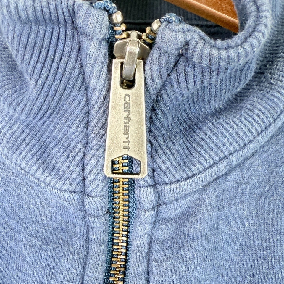 Carhartt Jacket Youth MD 8-10 Blue Full Zip Sweatshirt Mock Neck - Image 4 of 4