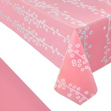 Pink Disposable Plastic Tablecloths 6-Pack 54x108 Inch Rectangle Table Cover New