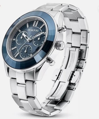 Swarovski Octea Lux Sport Chronograph Blue Dial Silver Steel Watch