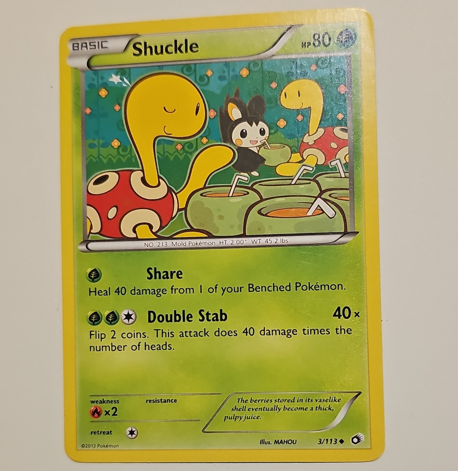 Pokemon TCG Shuckle 3/113 Legendary Treasures Regular English 2013 80 HP