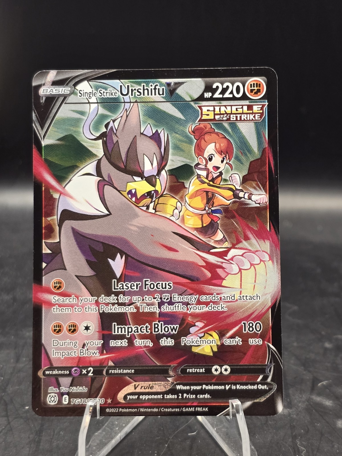 Pokemon TCG Single Strike Urshifu V TG18/TG30 Ultra Rare Brilliant Stars NM