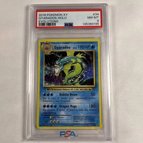 2016 Pokémon TCG Gyarados 34/108 Holo Rare XY Evolutions PSA 8