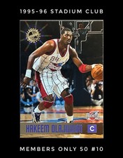 1995-96 Stadium Club Hakeem Olajuwon #10 Members Only 50 Low POP Gem Mt Flawless