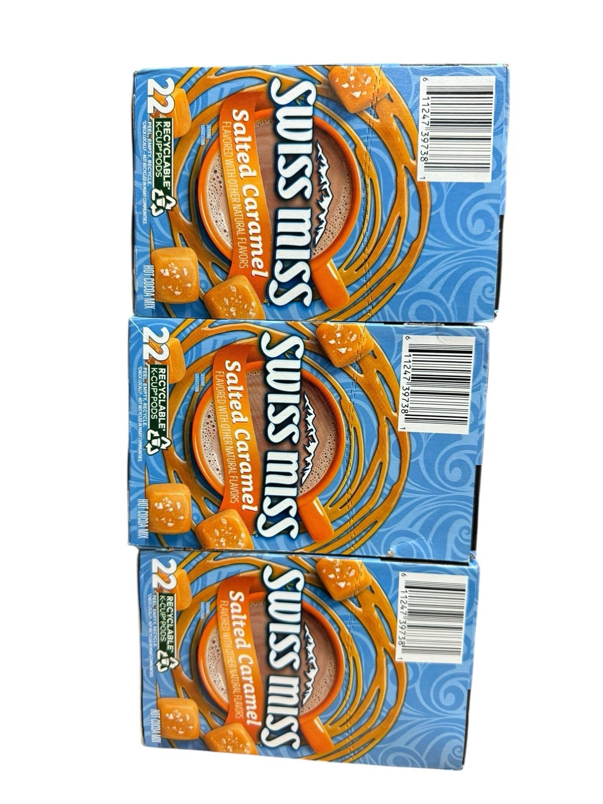 Swiss Miss Salted Caramel Hot Cocoa K-Cup Pods Lot of 3 Boxes (66 Pods) 5/2026