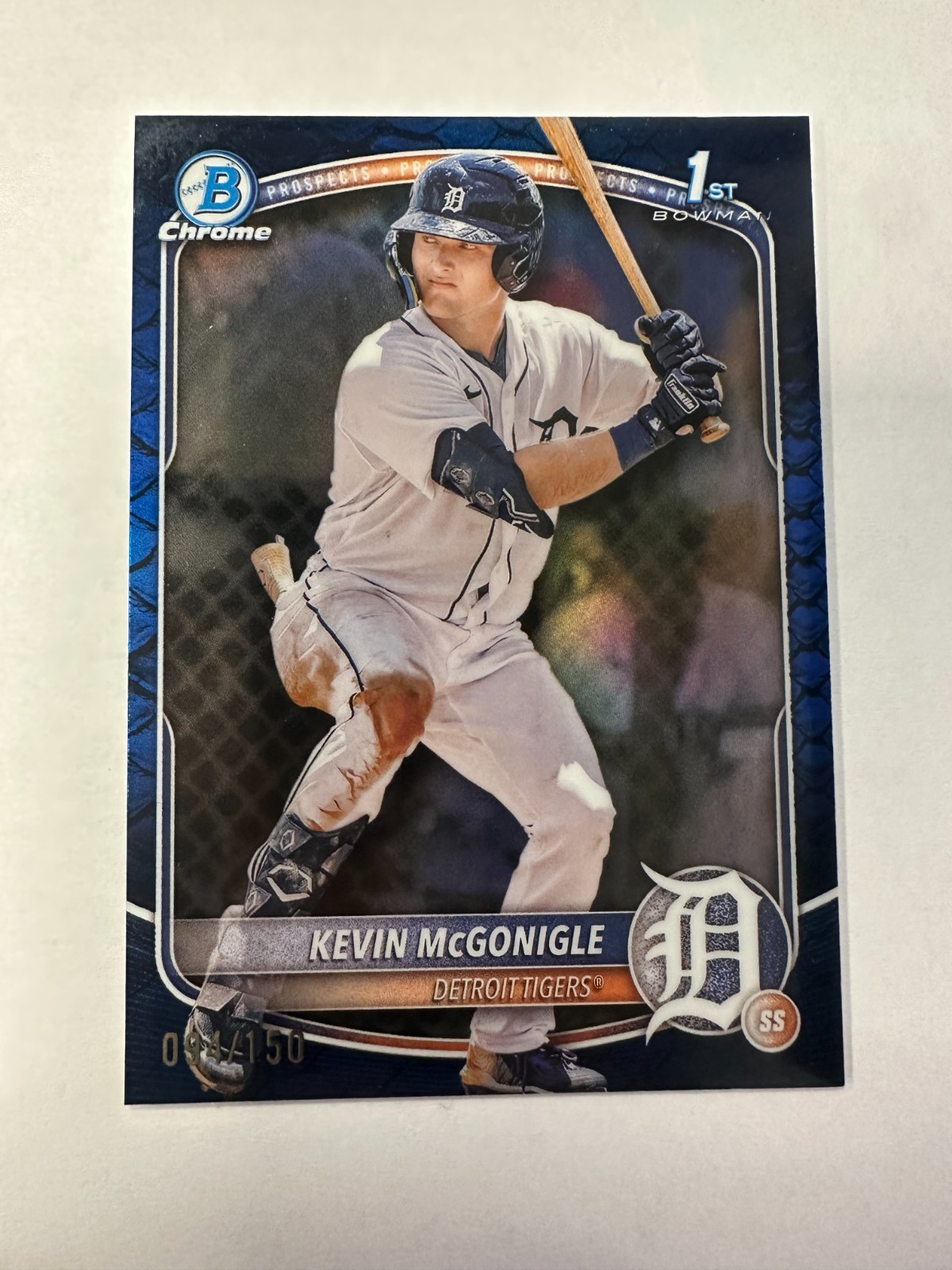 2025 Bowman 1st Chrome Kevin Mcgonigle True Blue 94/150 Detroit Tigers