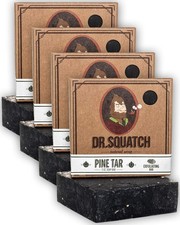 Dr. Squatch Pine Tar Soap 4-Pack Bundle   Bar Soap for Men with Natural Woodsy S