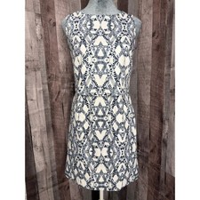 Banana Republic Mini Geometric Overlay Sleeveless Dress Blue White size 0 Petite