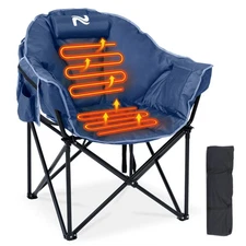 H&ZT Heated Portable Camp Chair with 3 Heat Levels Heavy Duty Heated Moon Chair