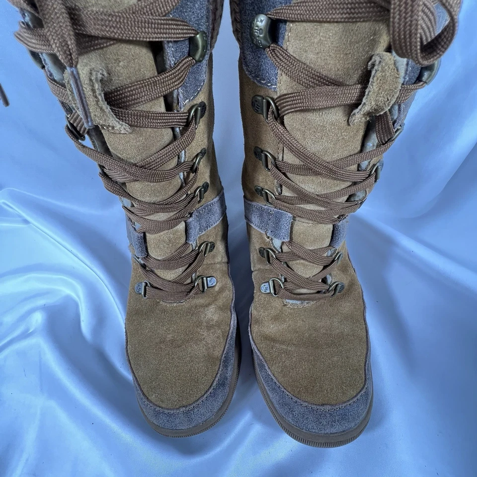 Botas de invierno BEARPAW Serena para mujer talla 7 con cordones gamuza piel de oveja puño tejido de lana Foto 4 de 4