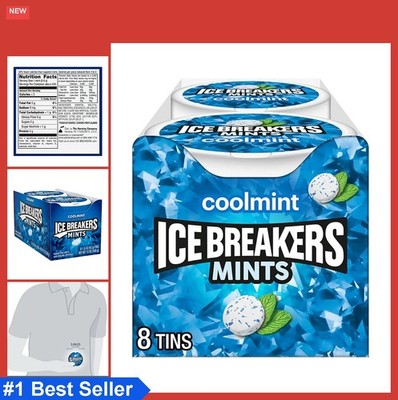 Sugar Free Mint Tins 1.5 oz Coolmint Breath Mints 8 Pack for Fresh Breath