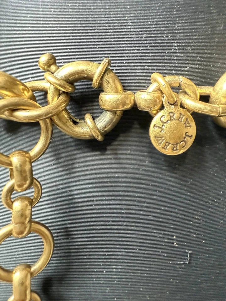 JCREW золотистый цветочный и стеклянный со стразами заявление нагрудник ожерелье - Изображение 4 из 4