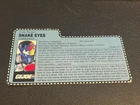 gi joe lot File Card 1991 Snake Eyes Great Condition