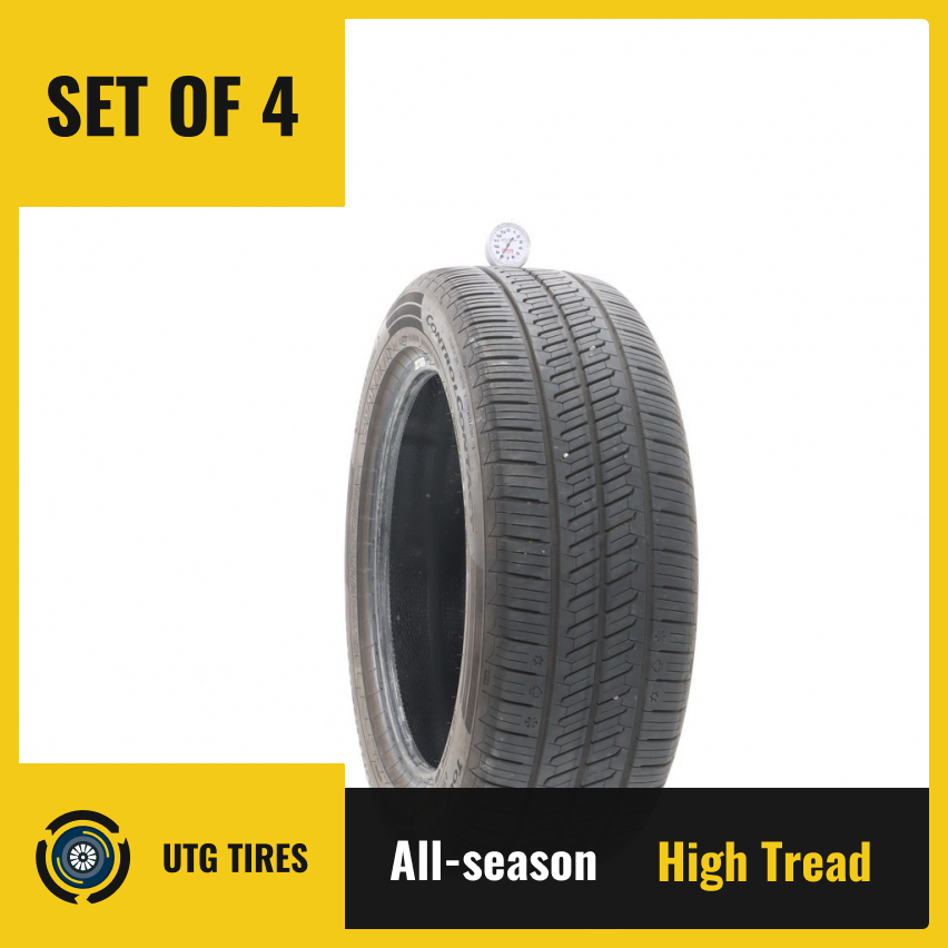 Set of (4) Used 215/55R17 Continental ControlContact Tour M A/S EV