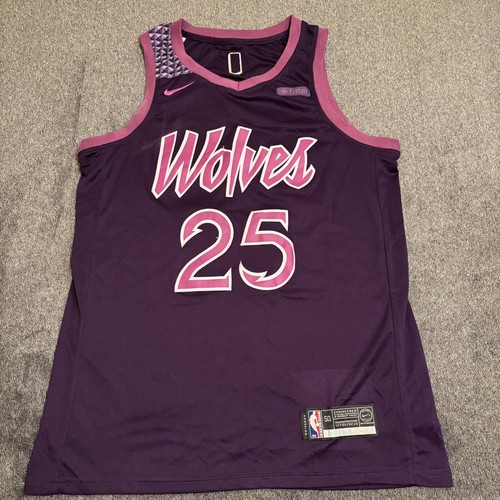 Prince Purple City Edition Nike Swingman 25 D-ROSE Timberwolves Jersey 50 Medium