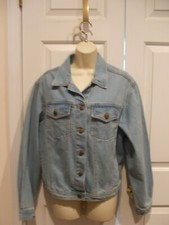 New Vintage Forenza Denim Jean Jacket Size Women's Button Front 4 Pockets Med