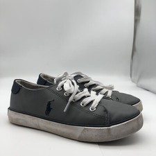 Polo Ralph Lauren kids Shoes Sneakers Fantor III gray sz 2 preppy leather