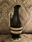 Vintage Signed Frankoma Pottery, Handled Greek Vase/Urn 14” Dk Brown V-12 727