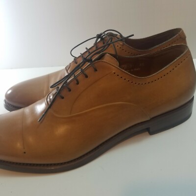 Franceschetti Barneys Cap Toe Dress Shoes Sz 45 Tan Leather Made Italy Old Money