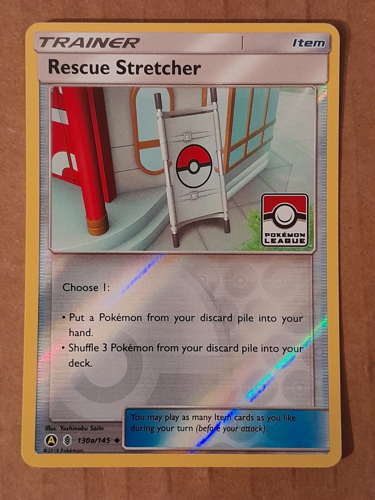 Pokemon Rescue Stretcher 130a/145  Reverse Holo League Promo NM-Mint See Picture