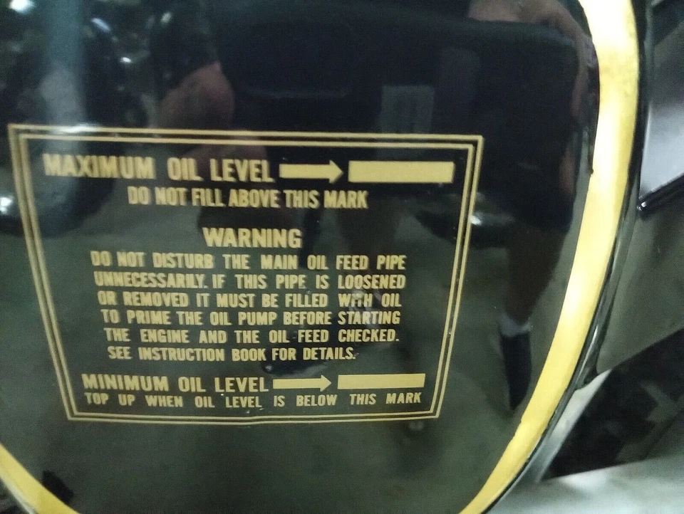 Velocette tanque de aceite embrague inspección cubierta instrucción vinilo calcomanía pegatina conjunto 3 Foto 3 de 4