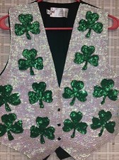 Vintage Jc Brand Sequined Vest St. Patricks Day Size Small