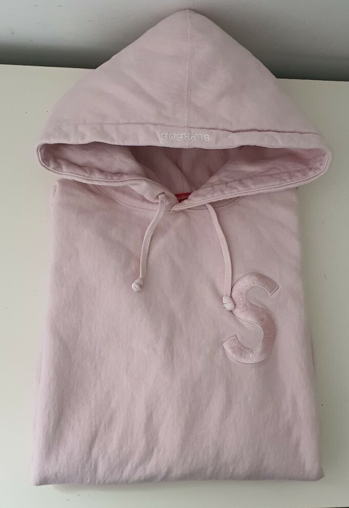 Supreme S Logo Hooded Sweatshirt Pink