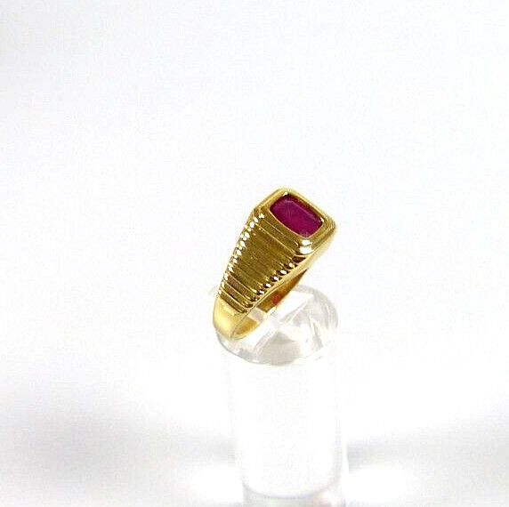 925 Silver Gold Plated Ruby Ring Size 63 - image 2