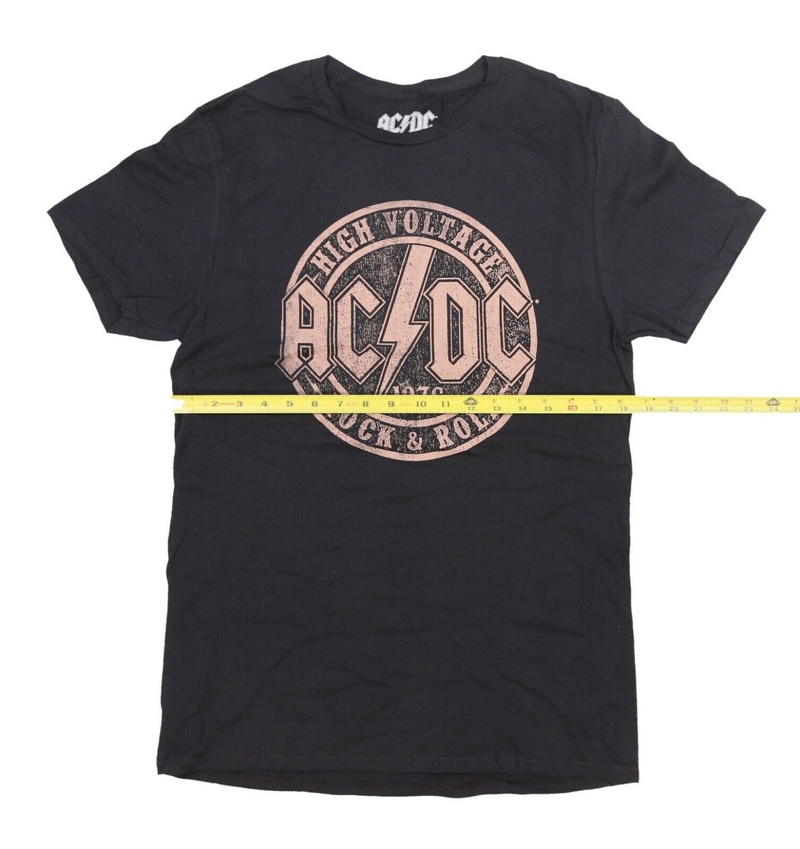 Men's AC/DC 1976 High Voltage Rock & Roll Album Vintage Look T