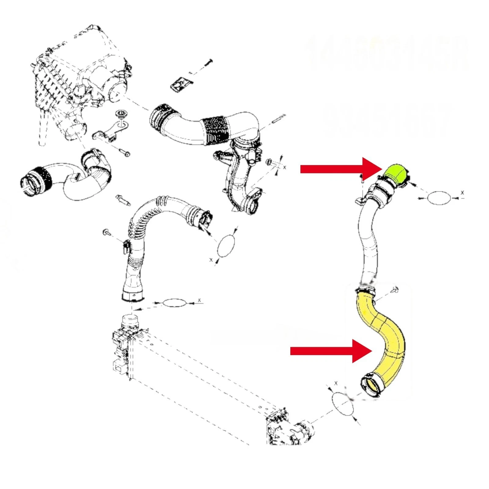 Ladeluftschlauch für RENAULT Trafic III 1.6 dCi BiTurbo 144603145R Turboschlauch - Bild 5 von 5