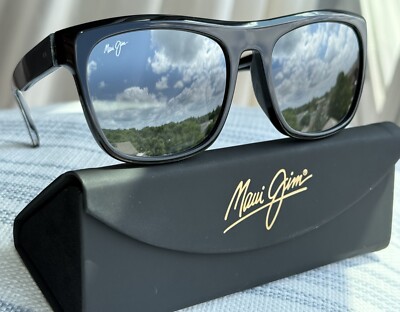 Maui Jim S-Turns MJ 872 02 Black & Crystal + Grey Polarized Lens