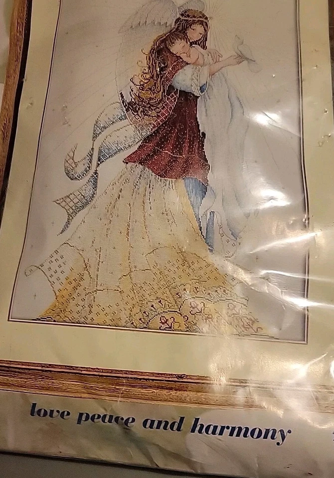 RARO Maria Van Scharrenburg Amor Paz Armonía Ángel Punto de Cruz Kit Foto 4 de 4