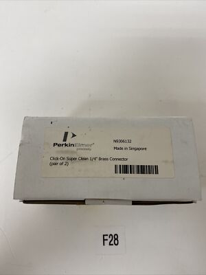 New Perkin Elmer Click-On super Clean 1/4  Brass Connector Pair Of 2 N9306132