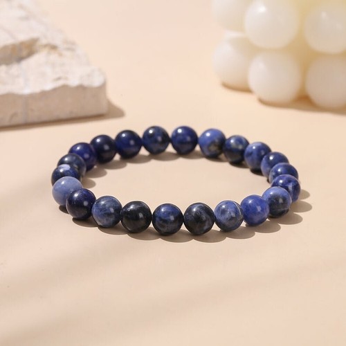 6-8MM Natural Blue Sodalite Round Beads Stretchable Handmade Bracelet Gift 6-9" - Picture 7 of 9