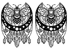 Bumblebee Crystals 2 pcs 4 Inch Black Fused Glass Decals