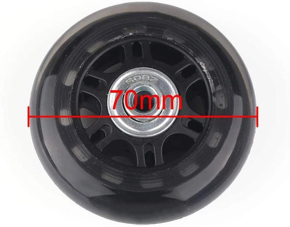 Gepäck Kofferrollen Ersatz Räder Achsen 70x24mm Reparatur Mute Gummi Rollen DHL - Bild 4 von 4