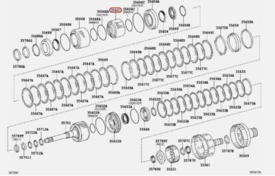 Toyota OEM DRUM SUB-ASSY, CLUTCH for LEXUS LX470 UZJ100 35601