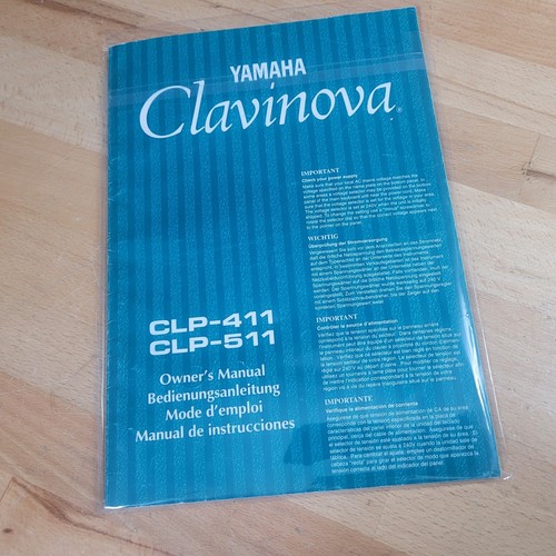 Yamaha Clavinova Original Owners Manual CLP-411 CLP-511 Official Yamaha Book