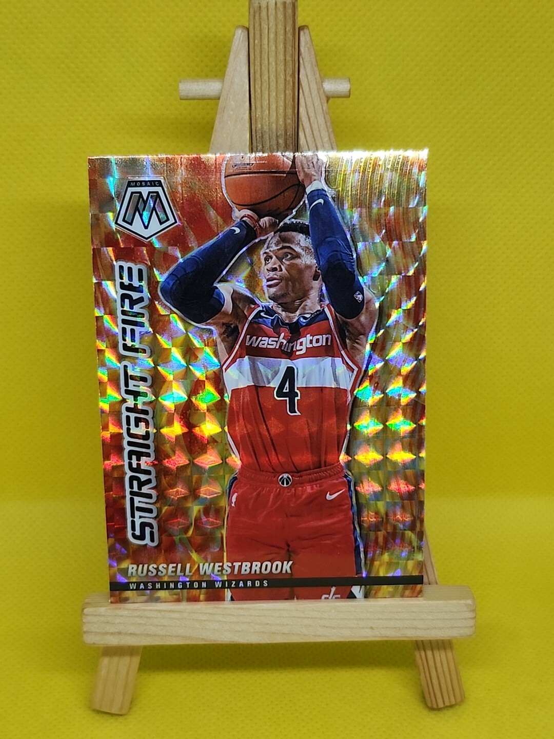 2020-21 Panini Mosaic Straight Fire Prizm #19 Russell Westbrook - CLIPPERS