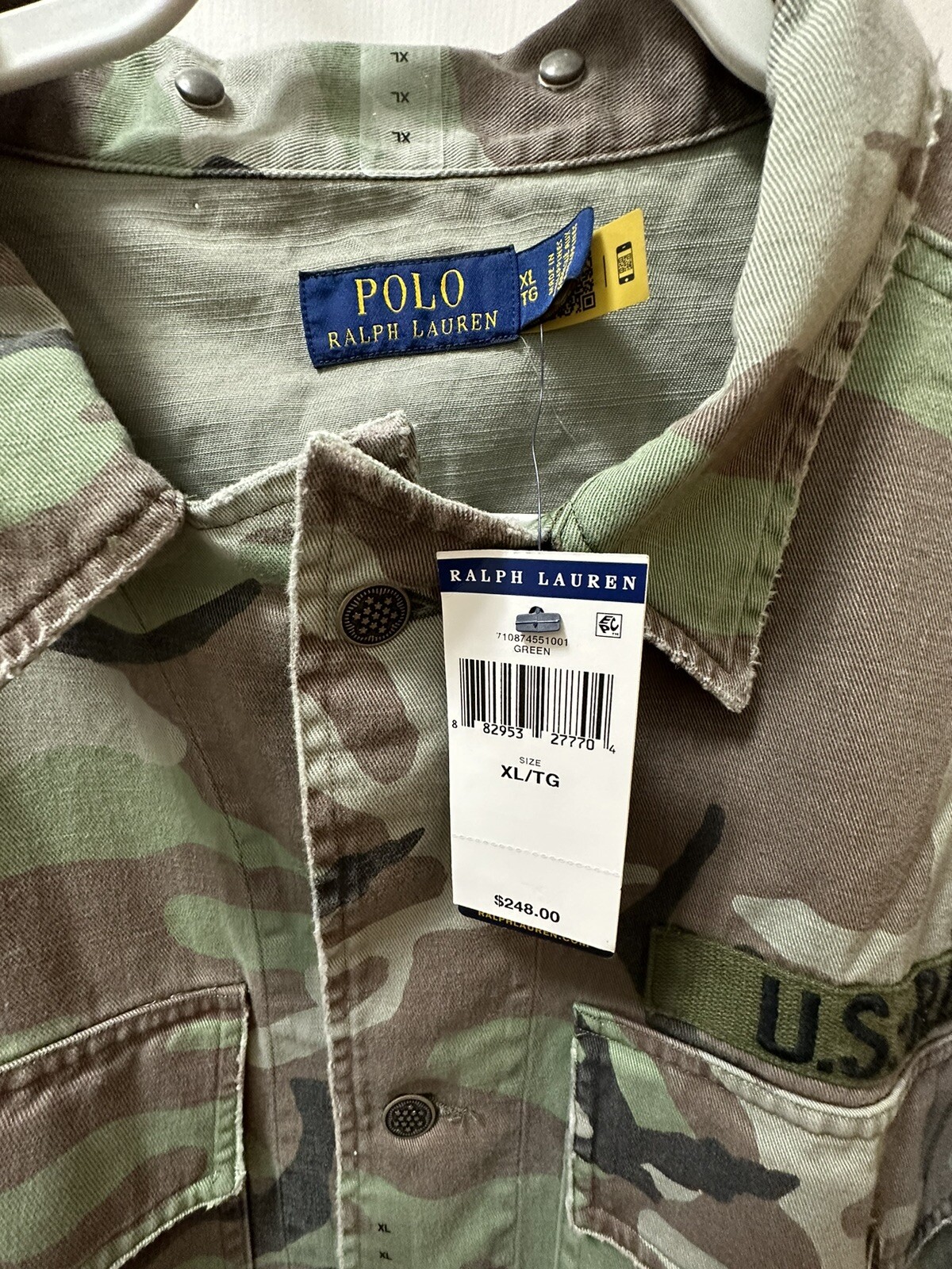*NWT*POLO RALPH LAUREN Camo Trucker Jean Shirt Jacket Camouflage Mens XL $248
