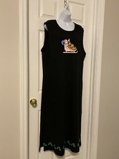 Original TY Wear Black 100% Cotton Sleeveless Long Christmas Occasion Dress SzXL
