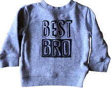 Sweatshirt Boys 9-12 Mos Shirt BEST BRO Graphic Toddler Gray Koala Kids