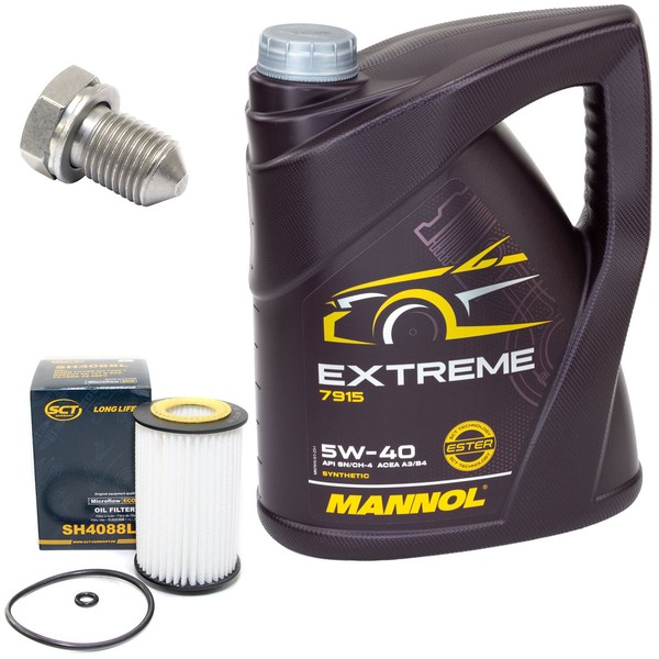 MotoröL Set 5W-40 5 Liter + ÖLfilter SH 4088 L + Schraube FüR Audi A3 1.2 Tfsi-image