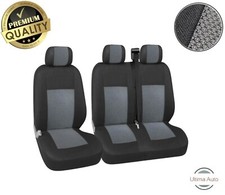 Für Peugeot Expert Boxer Citroen Relay Prämie Grau-Schwarz Stoff Sitzbezüge 2+1