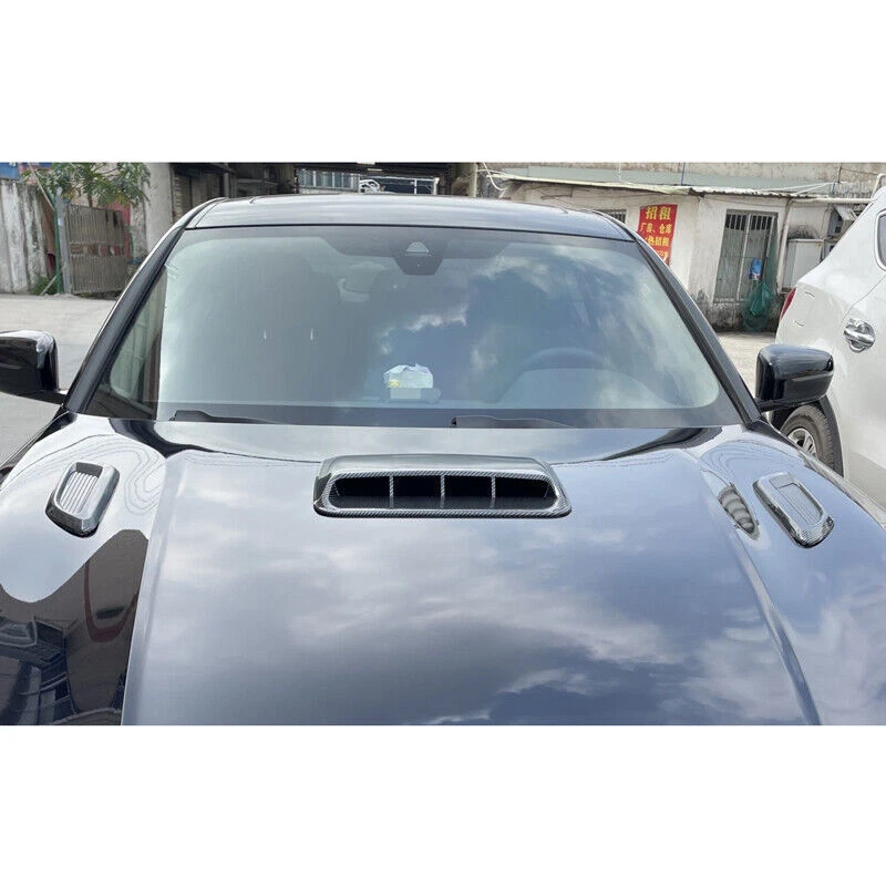 3 PIEZAS Fibra de Carbono Decoración de Automóvil Entrada de Flujo de Aire Campana Ventilación Cubierta Borde Foto 2 de 4