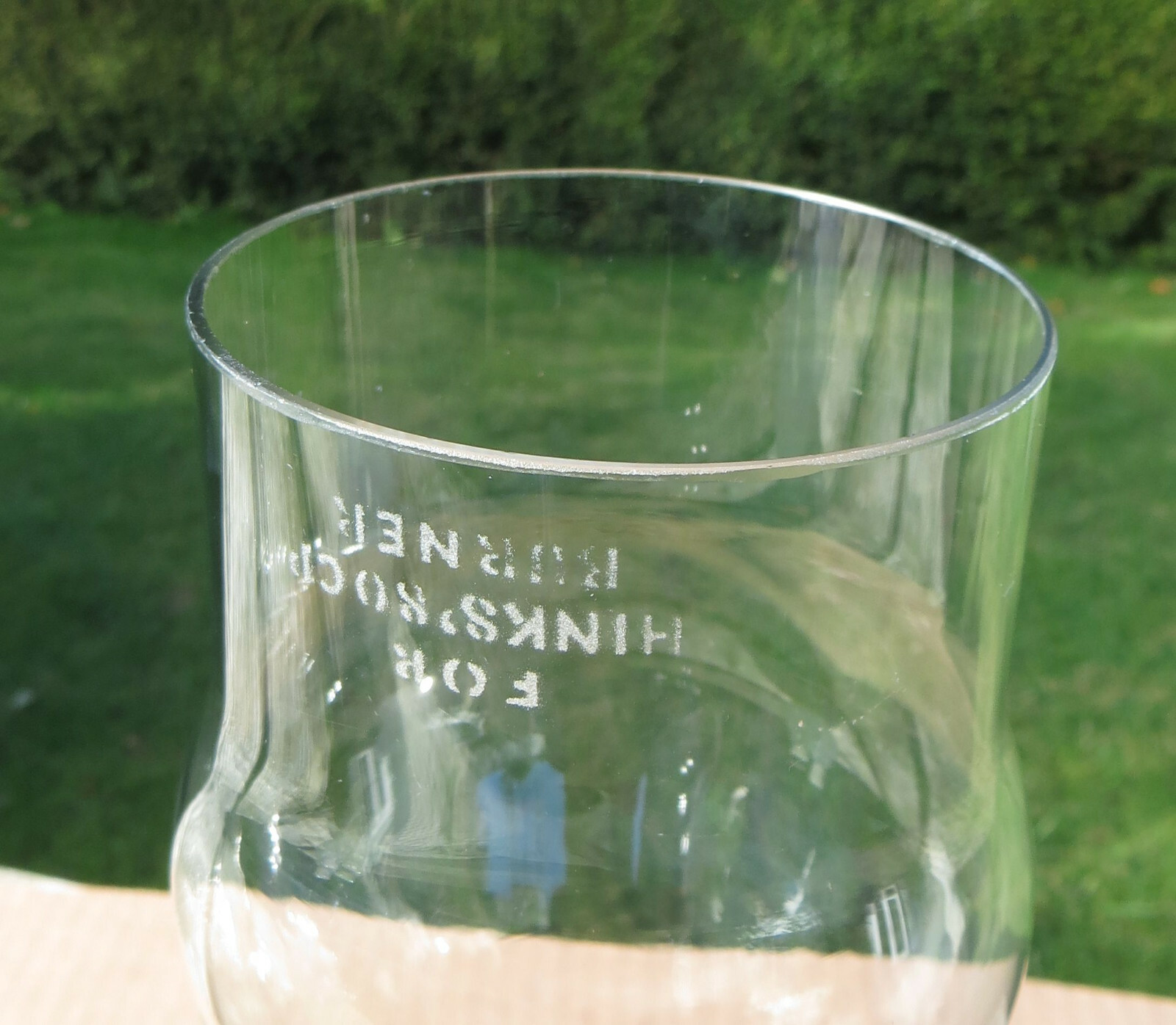 Round Bulge Glass Oil Lamp Chimney etched FOR HINKS 80 CP BURNER 74.5MM