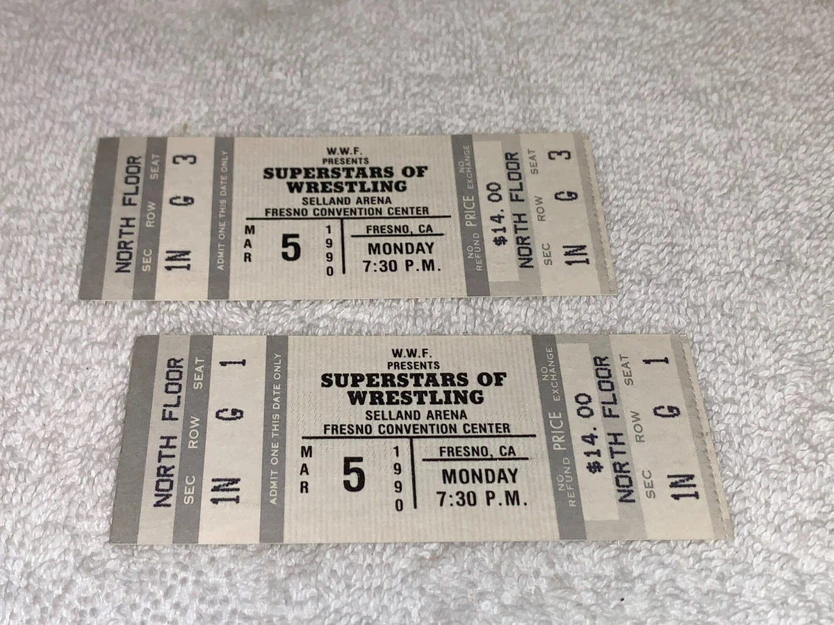 WWF SUPER STARS of Wrestling 21 mars 1990 Tick Stub ANDRE & HAKU v