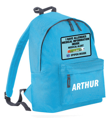 Personalisierter Kinderrucksack beliebiger Name Epipen medizinischer Notfallrucksack mit Namen 